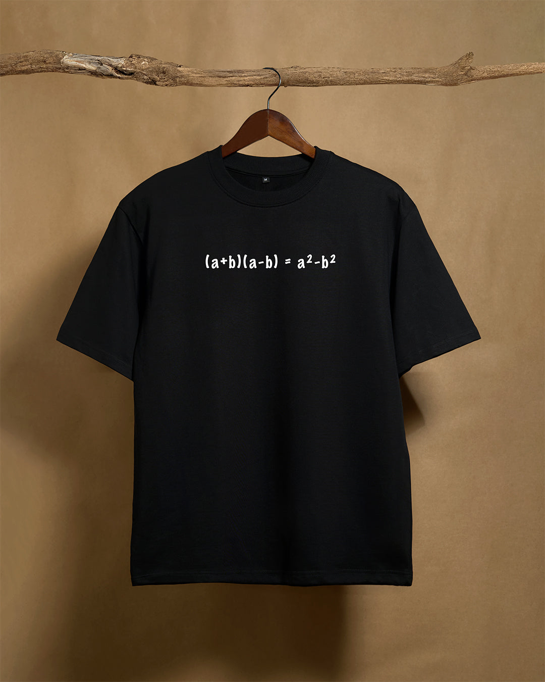 a² - b² = Black Oversized T-shirt