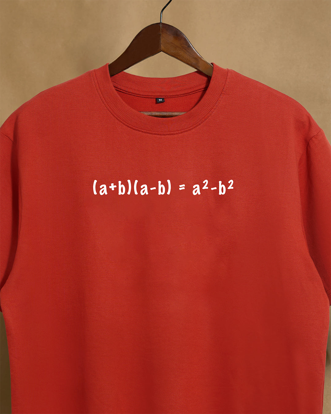 a² - b² = Brick Red Oversized T-shirt