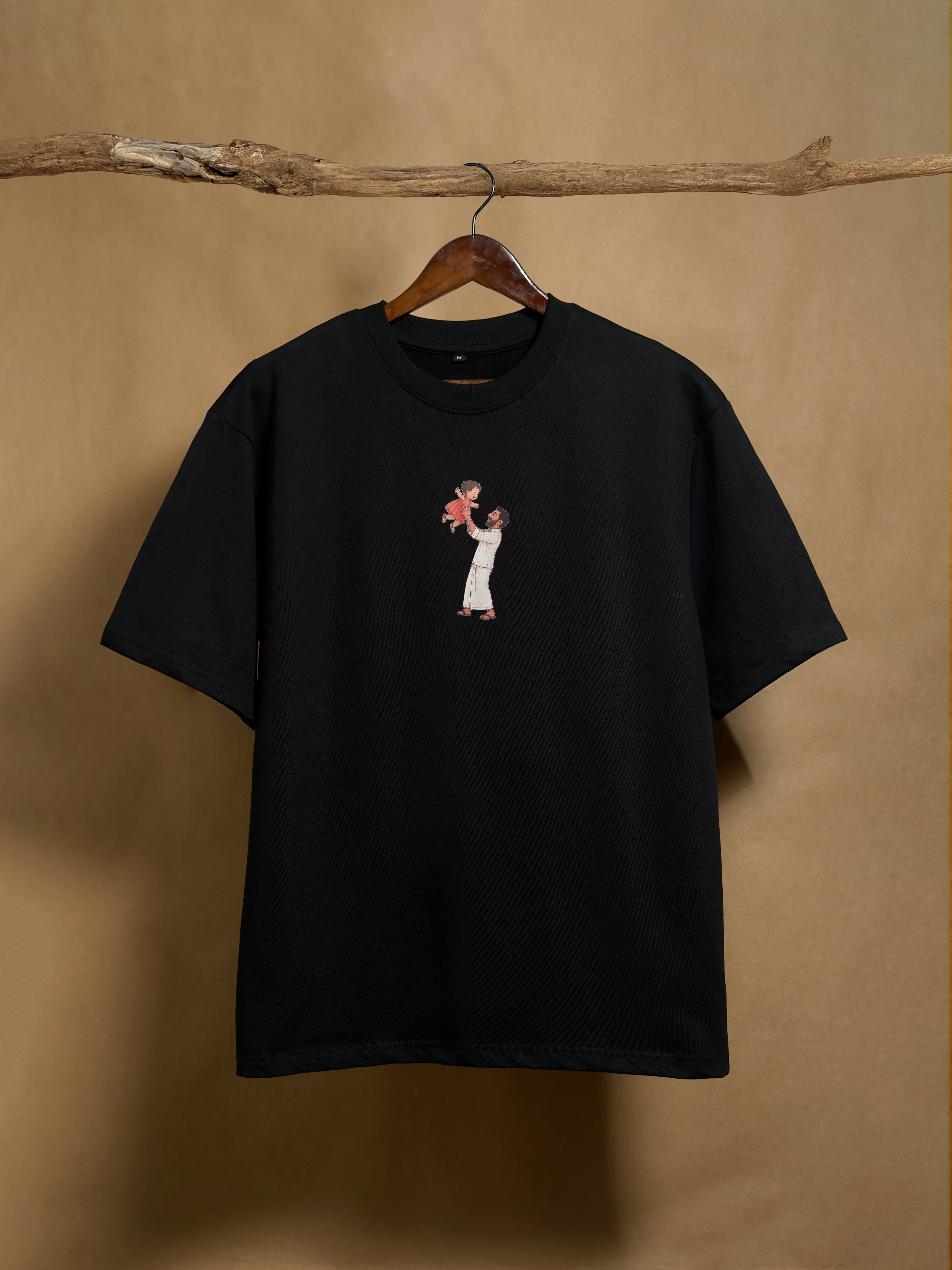 Achan Black Oversized T-shirt - Peyth