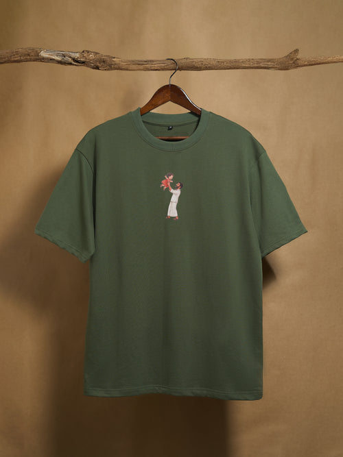 Achan Forest Green Oversized T-shirt - Peyth