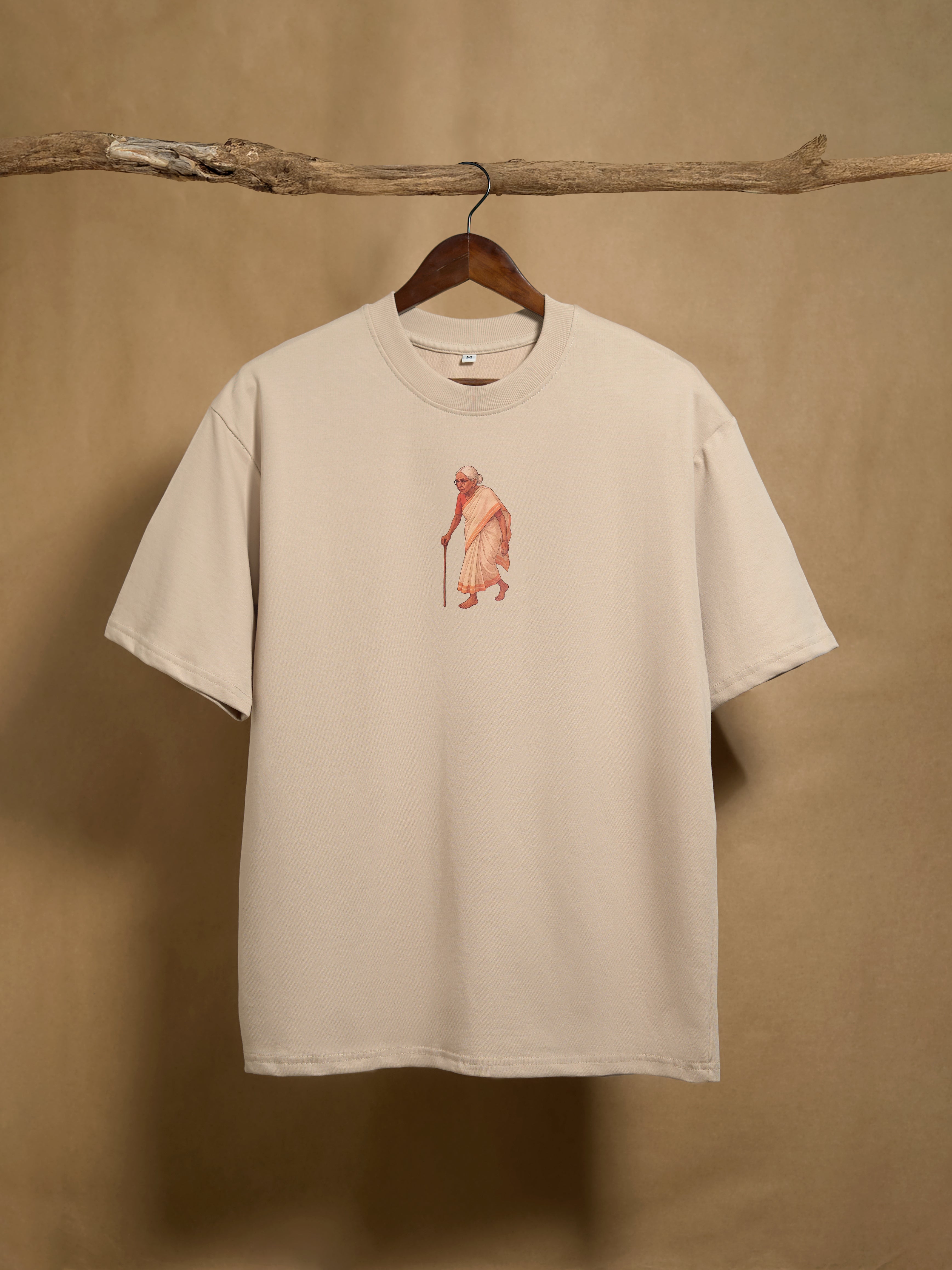 Ammuma Beige Oversized T shirt - Peyth