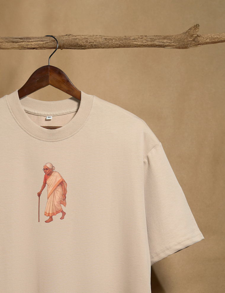 Ammuma Beige Oversized T shirt - Peyth