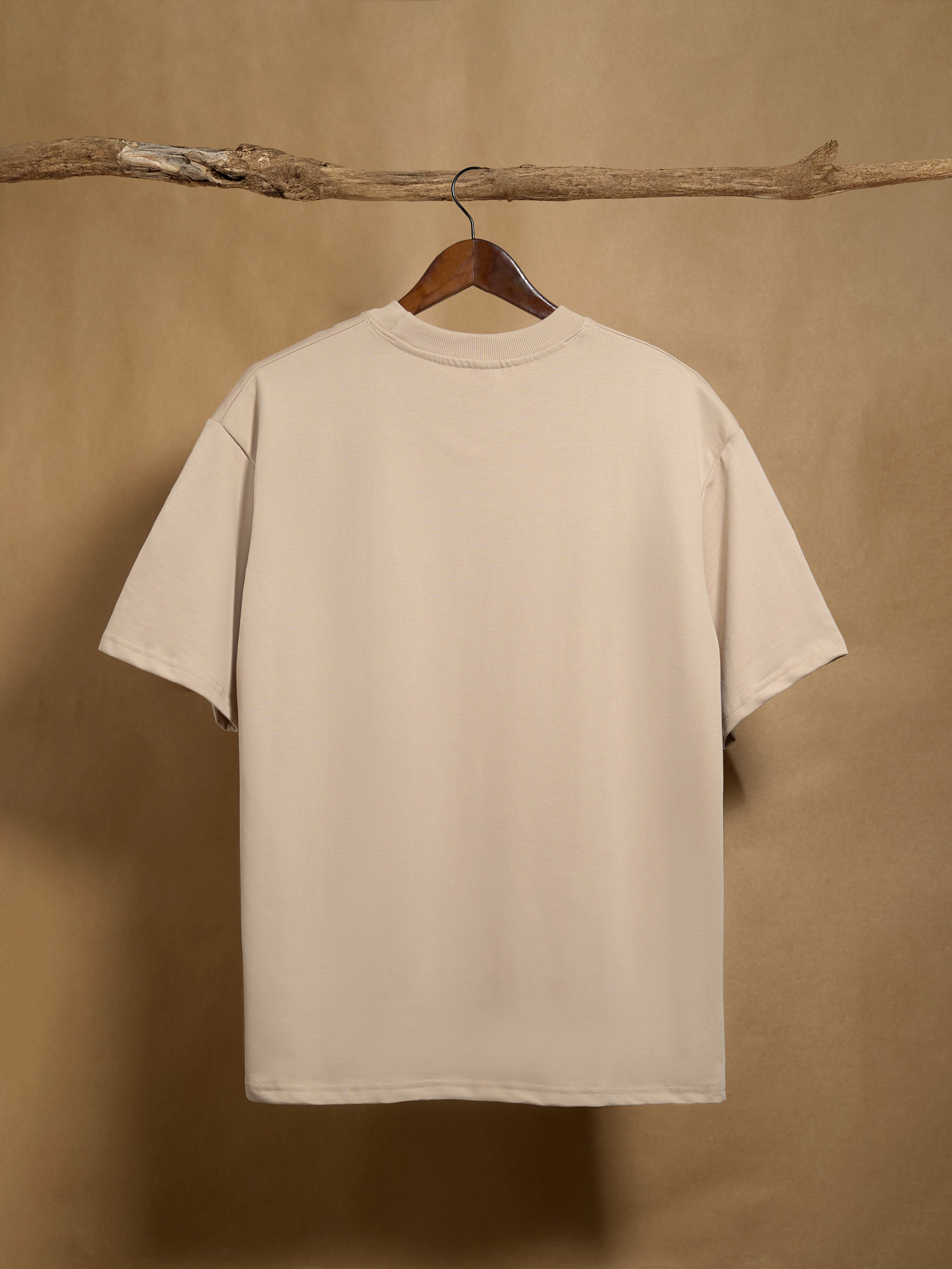 Just an Omni Beige 240gsm Unisex Oversized T-Shirt - Peyth