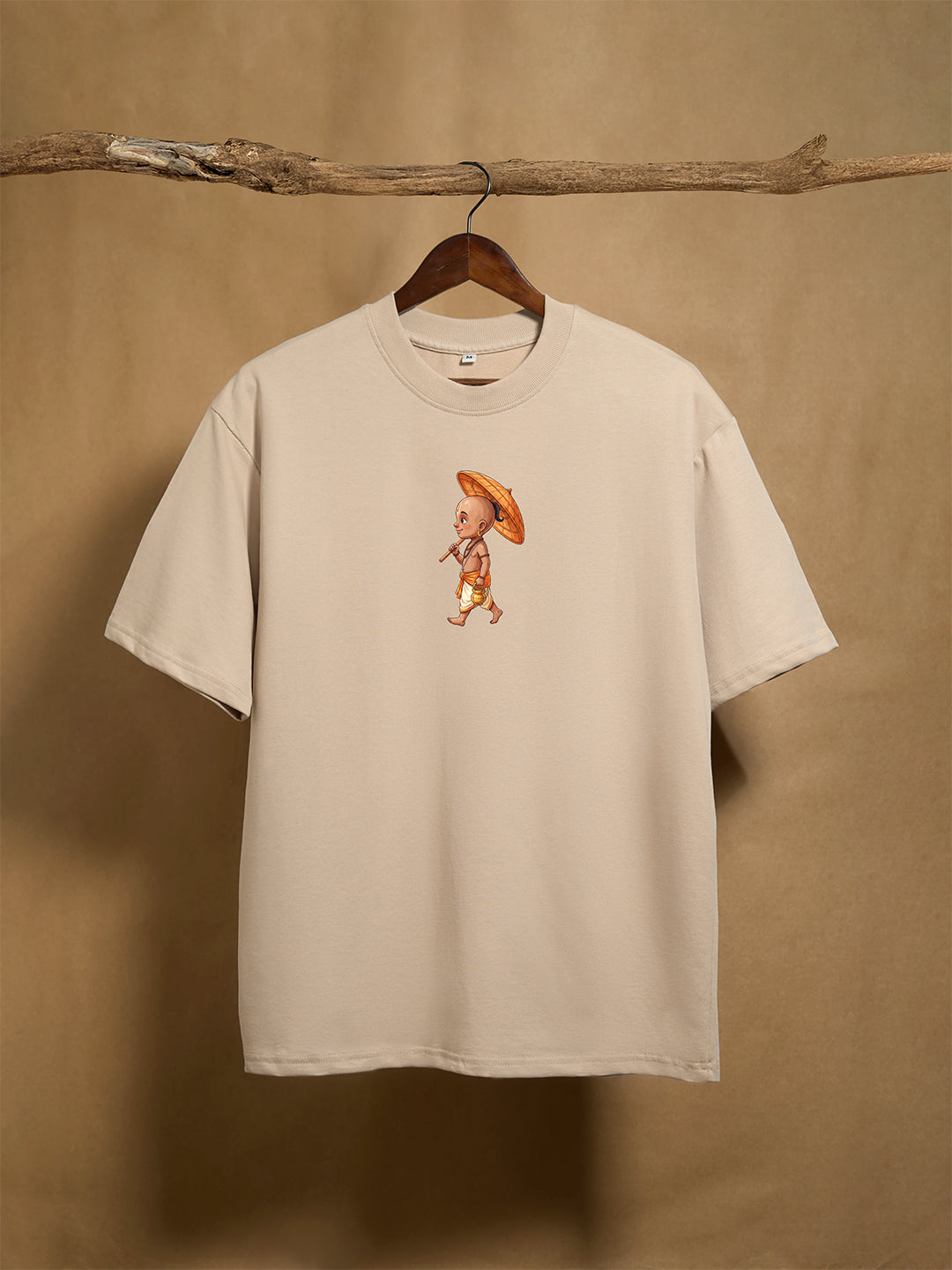 Vamanan Beige Unisex Oversized 240GSM T-shirt 100% Combed Cotton