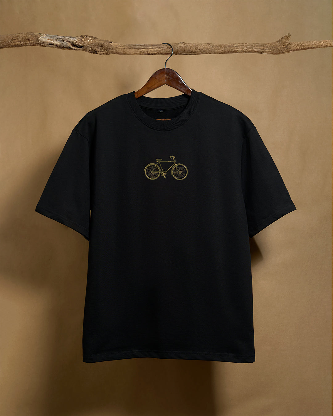 Bicycle Black Oversized 240GSM T-shirt - Peyth