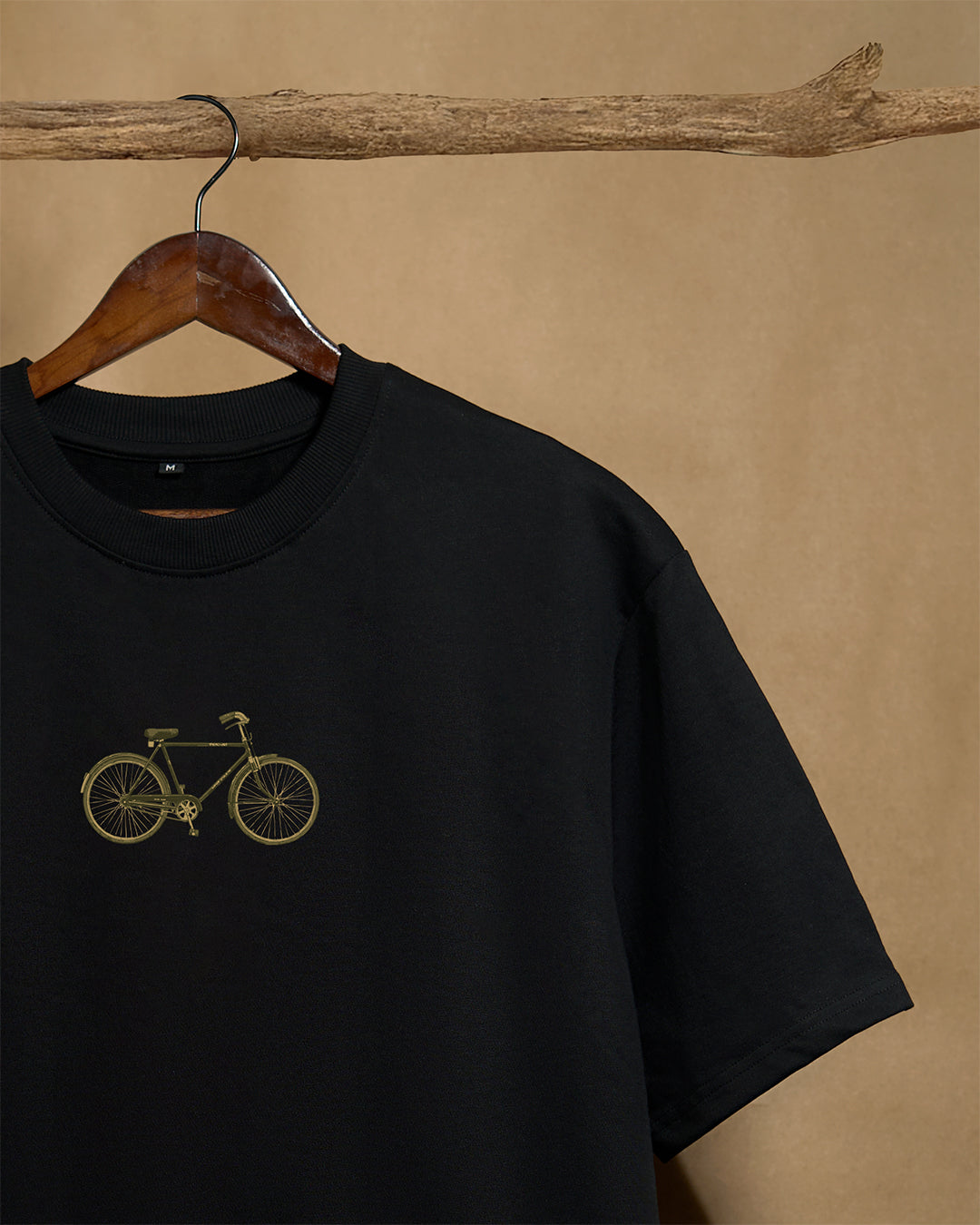 Bicycle Black Oversized 240GSM T-shirt - Peyth
