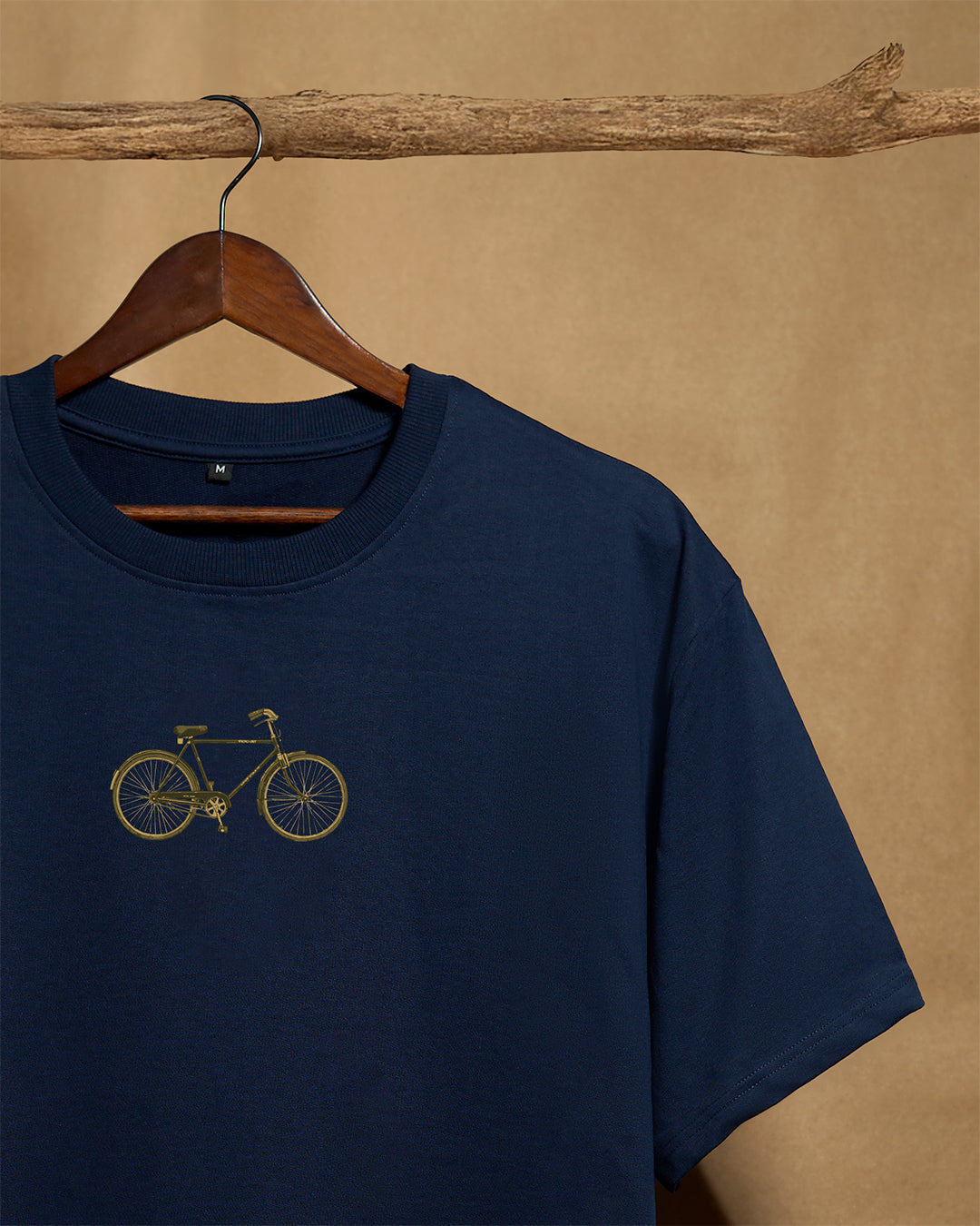 Bicycle Navy Blue Oversized 240GSM T-shirt - Peyth