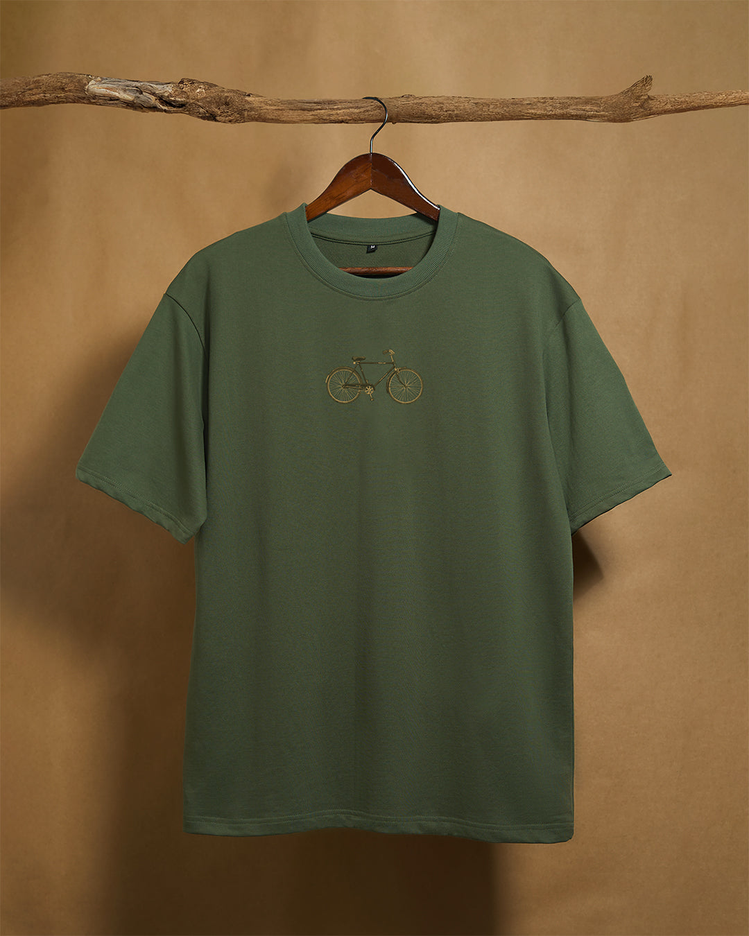 Bicycle Forest Green Oversized 240GSM T-shirt - Peyth