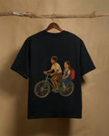 Bicycle Black Oversized 240GSM T-shirt - Peyth