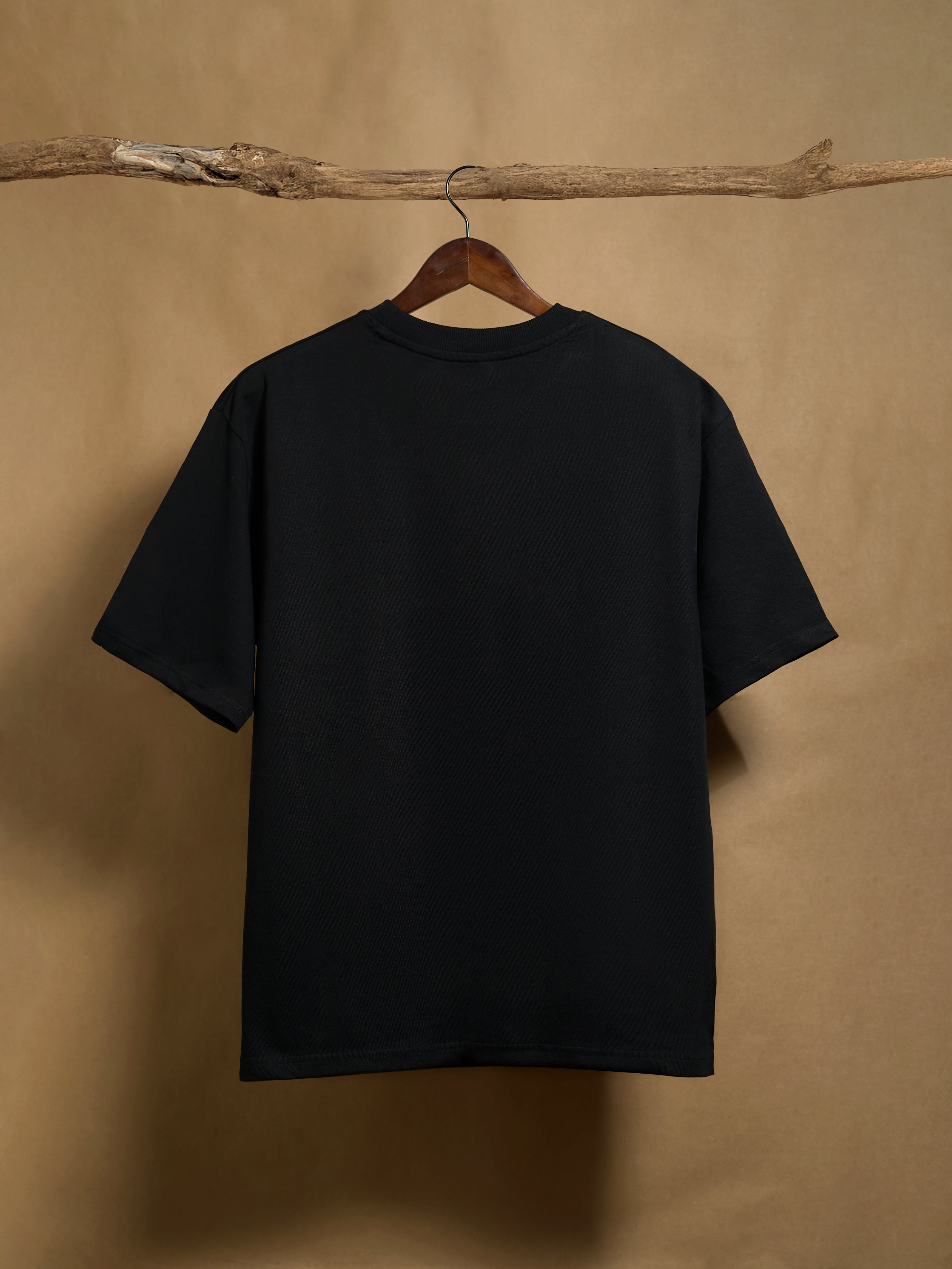 Theekkolli Black 100% Combed Cotton 240 GSM Oversized T-shirt - Peyth