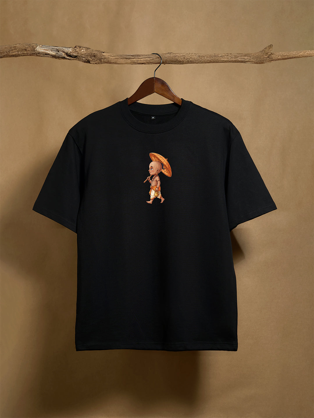 Vamanan Black Unisex Oversized 240GSM T-shirt 100% Combed Cotton