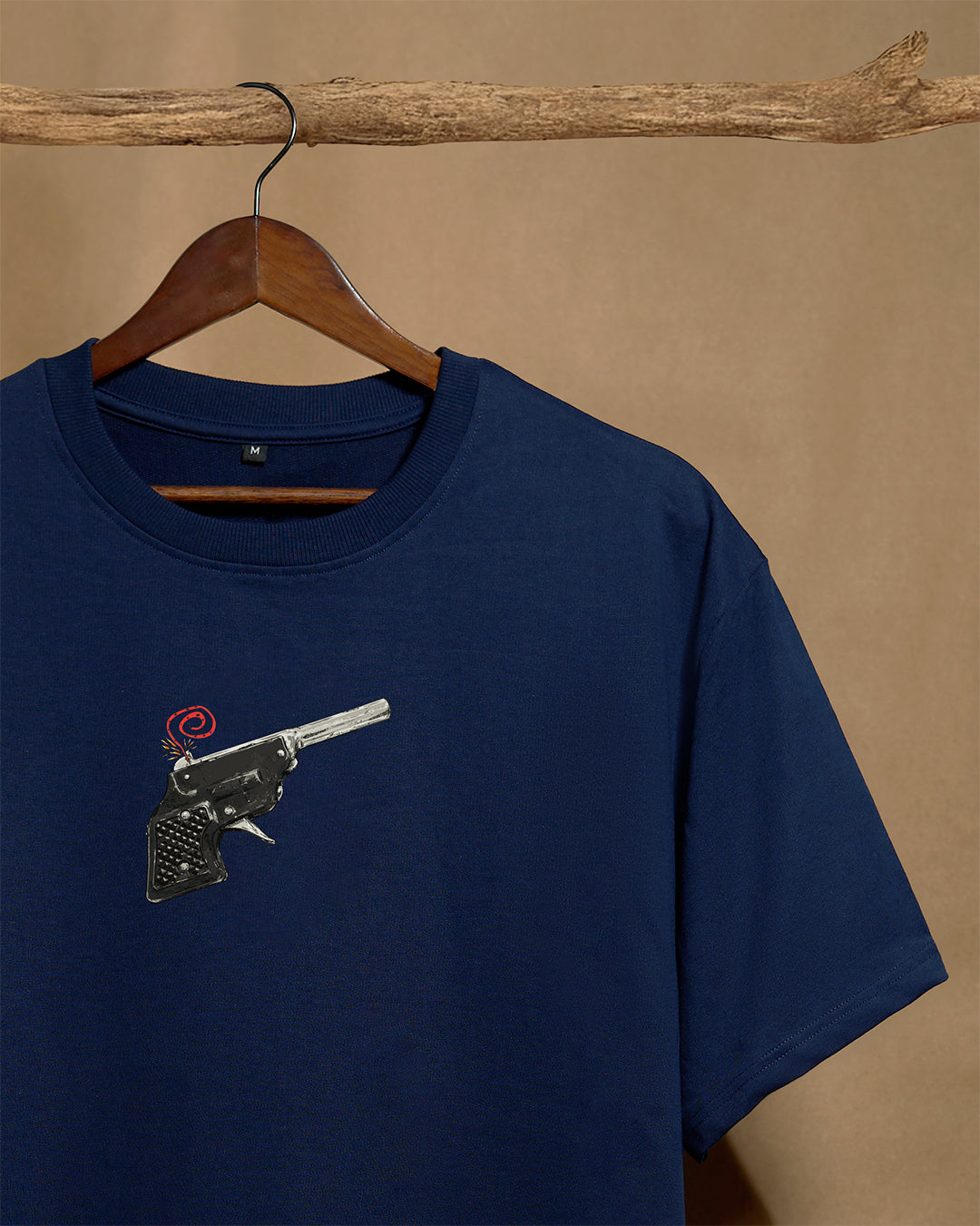 Cap Gun Navy Blue Unisex Oversized 240GSM T-shirt - Peyth