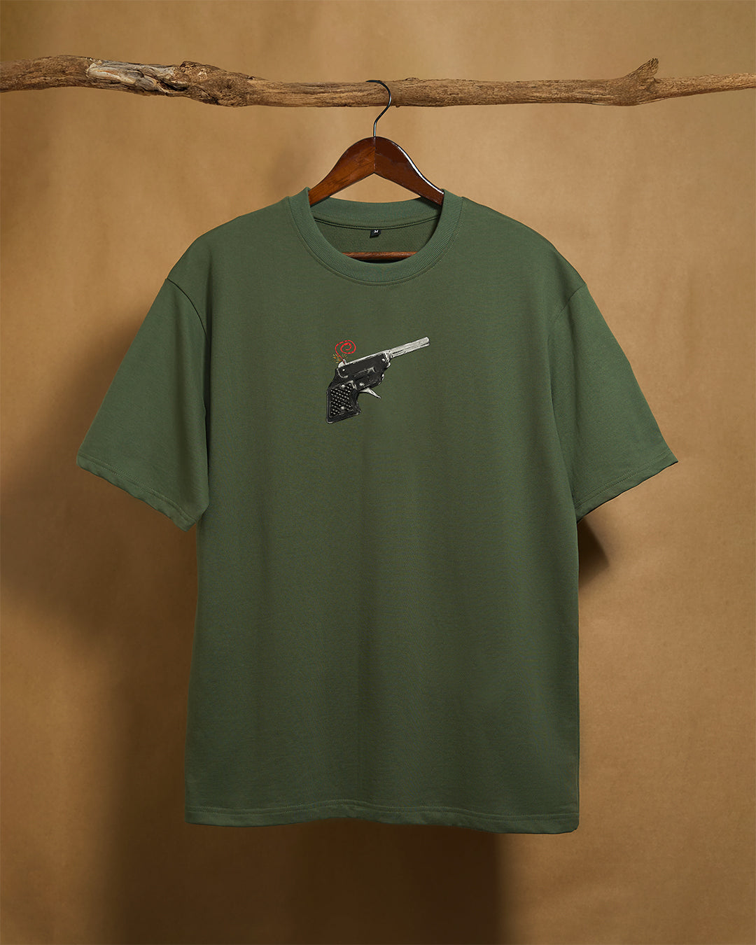 Cap Gun Forest Green Unisex Oversized 240GSM T-shirt - Peyth
