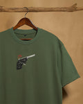 Cap Gun Forest Green Unisex Oversized 240GSM T-shirt - Peyth