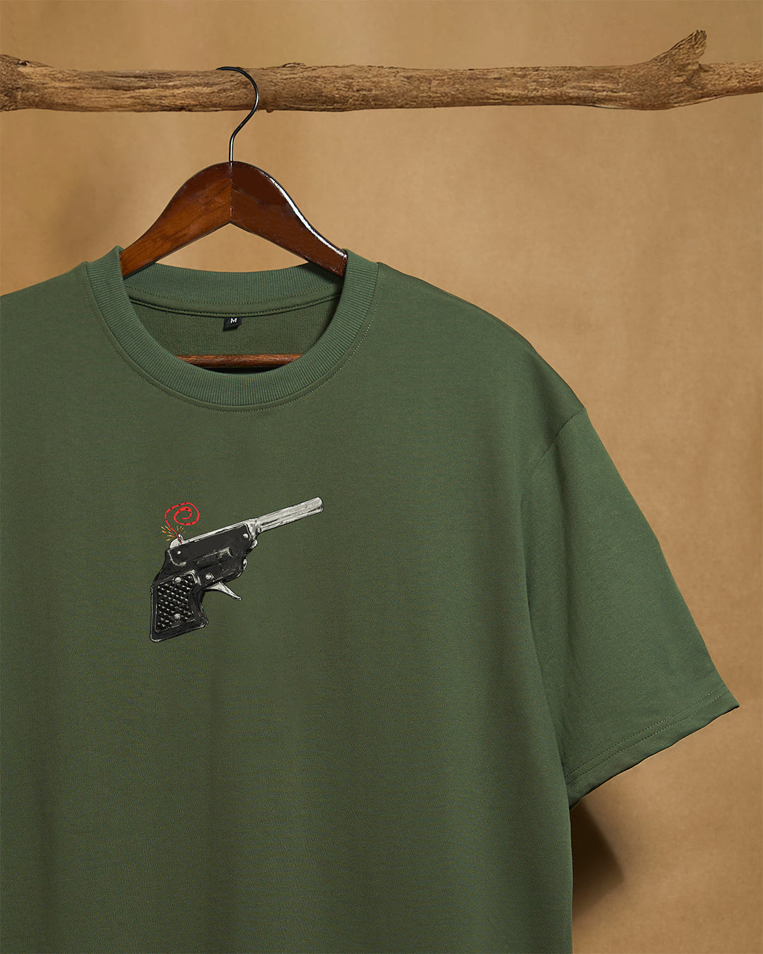 Cap Gun Forest Green Unisex Oversized 240GSM T-shirt - Peyth