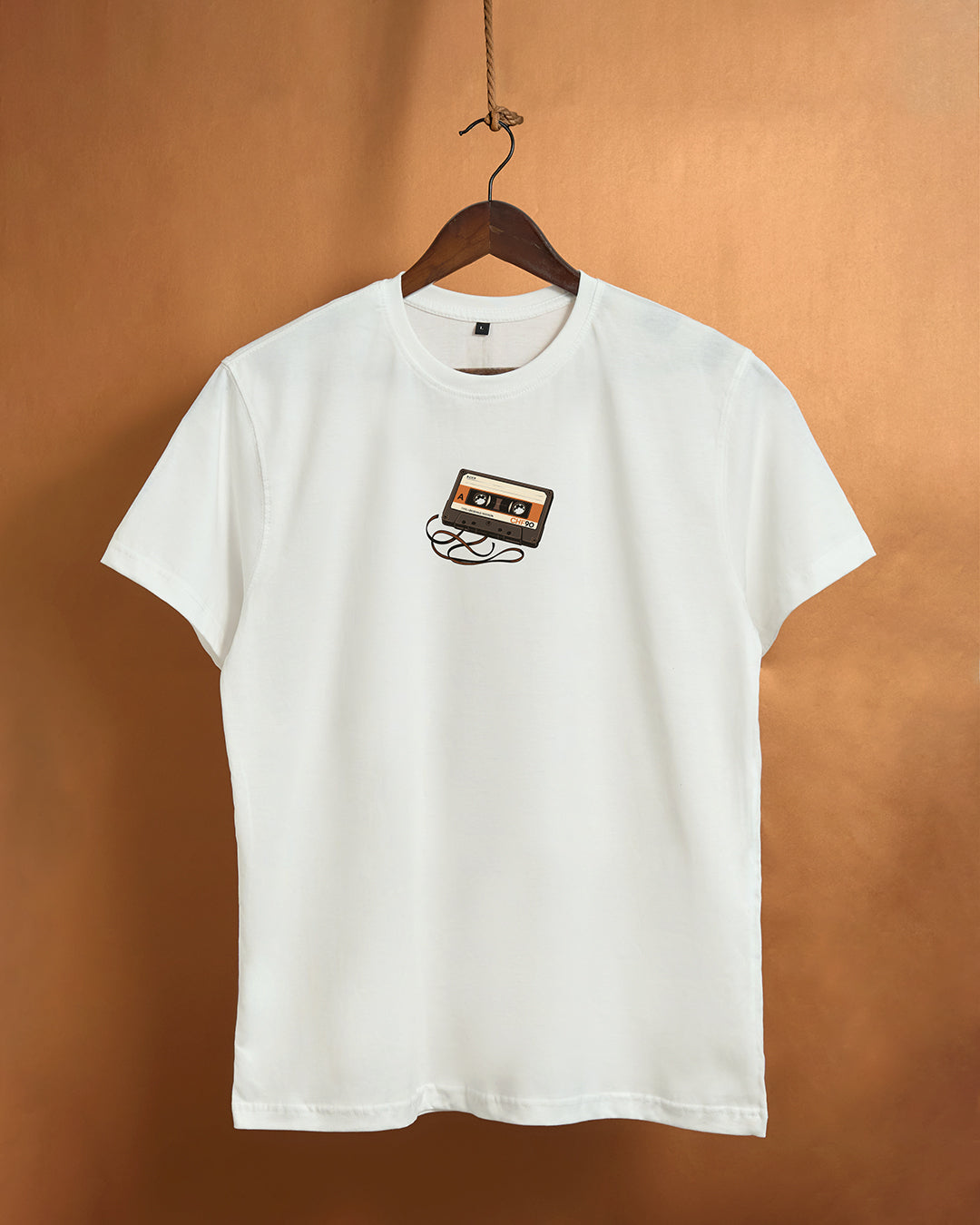Cassette White 180gsm Regular Fit T-Shirt - Peyth