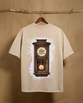 Beige unisex oversized Gadikaram T-shirt by Printrove, showing the back view with a relaxed fit and 240GSM fabric.