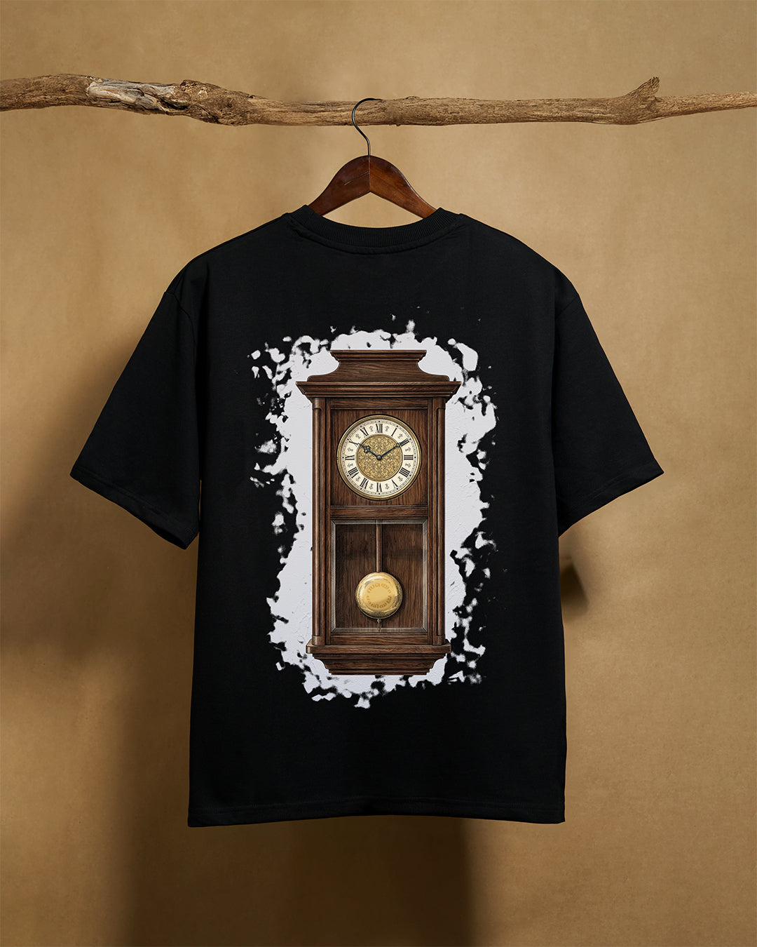 Black Gadikaram unisex oversized T-shirt by Printrove, showing the back design on a 240GSM cotton fabric shirt.