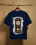 Navy blue Gadikaram unisex oversized T-shirt by Printrove, back view showing relaxed fit and 240GSM fabric.