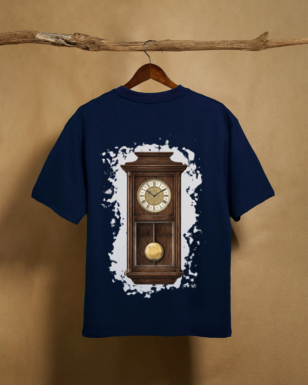 Navy blue Gadikaram unisex oversized T-shirt by Printrove, back view showing relaxed fit and 240GSM fabric.