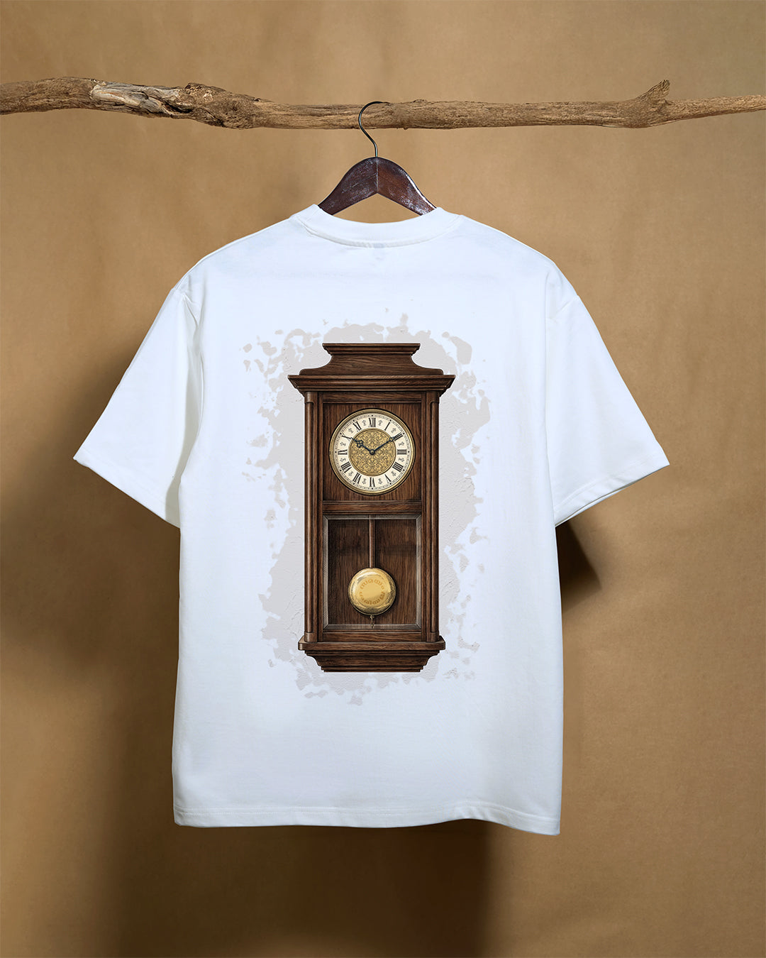 White Gadikaram unisex oversized T-shirt by Printrove, showing the back design with a relaxed fit and 240GSM fabric.
