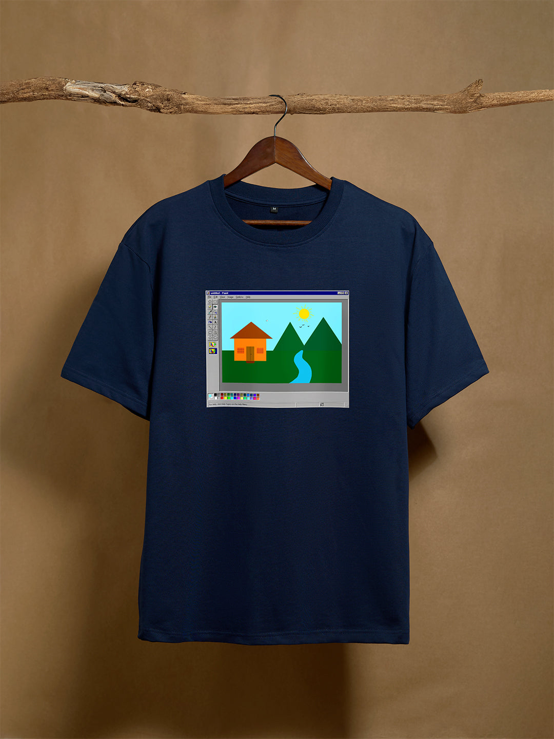 MS Paint Navy Blue Oversize T-shirt 240GSM