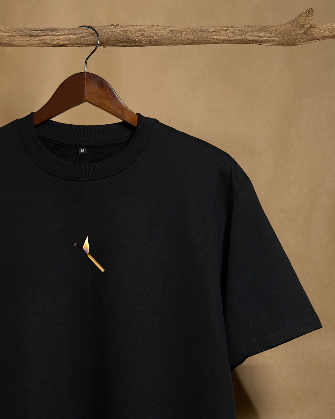 Theekkolli Black 100% Combed Cotton 240 GSM Oversized T-shirt - Peyth