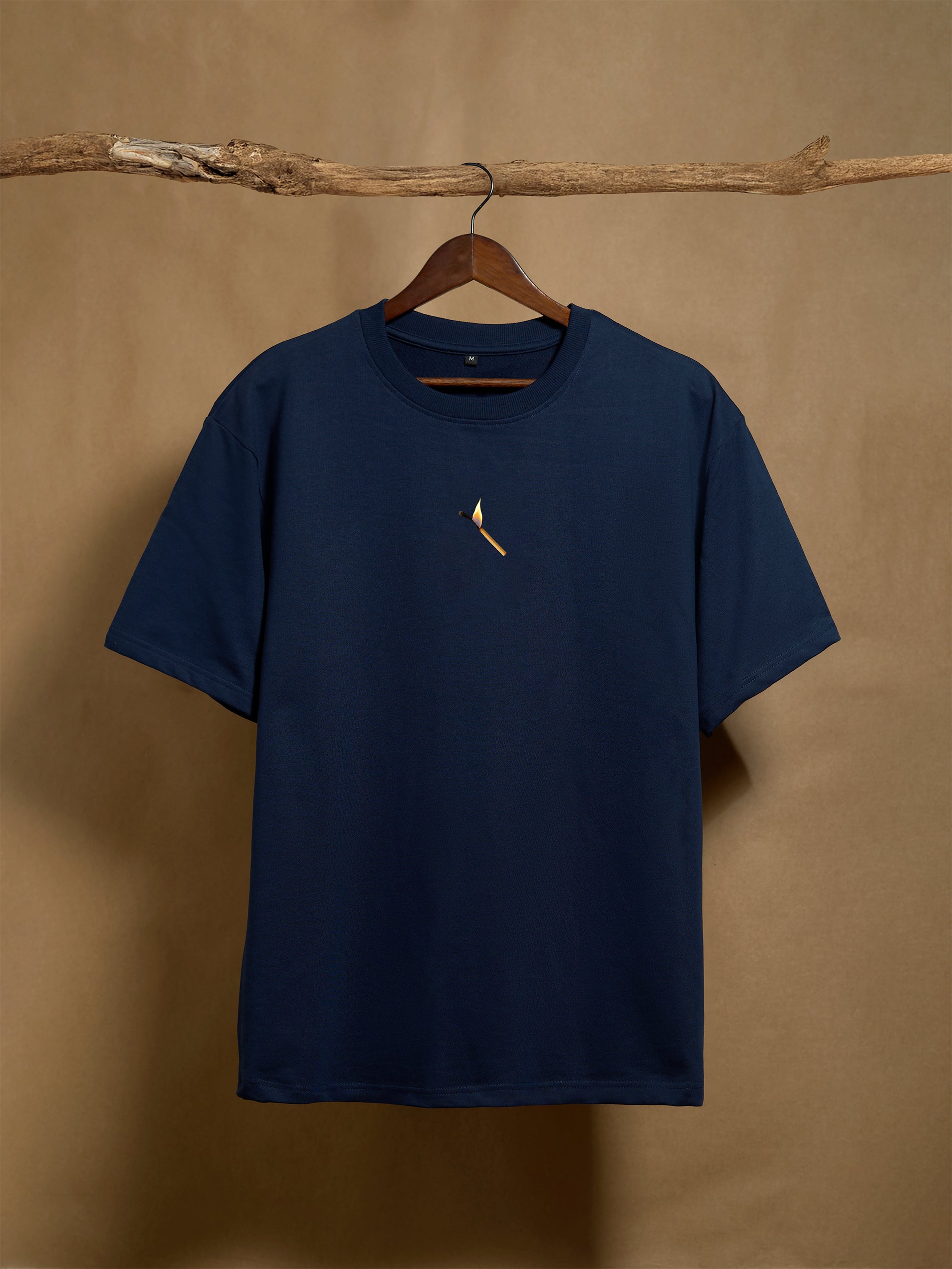 Theekkolli Navy Blue 100% Combed Cotton 240 GSM Oversized T-shirt - Peyth