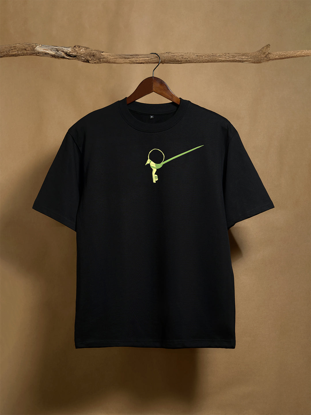 Ola Thatha Black 240GSM Oversizes T-Shirt - Peyth