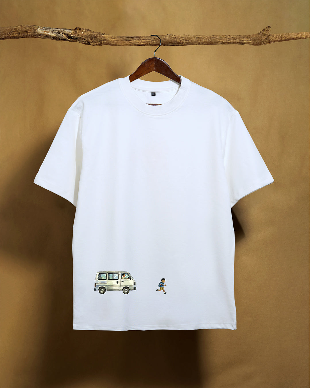 Just an Omni White 240gsm Unisex Oversized T-Shirt - Peyth