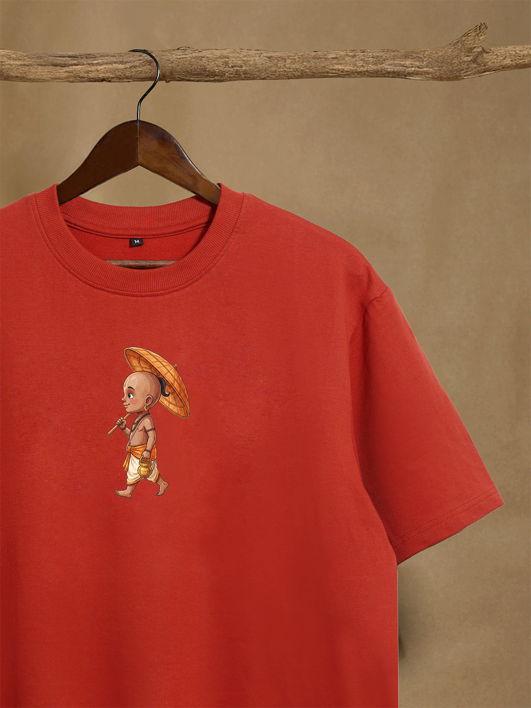 Vamanan Brick Red Unisex Oversized 240GSM T-shirt 100% Combed Cotton