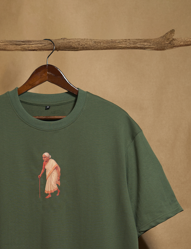 Ammuma Forest Green Oversized T shirt - Peyth