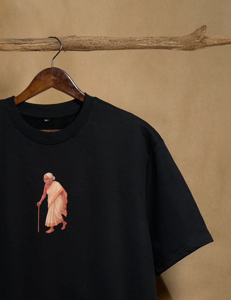 Ammuma Black Oversized T shirt - Peyth