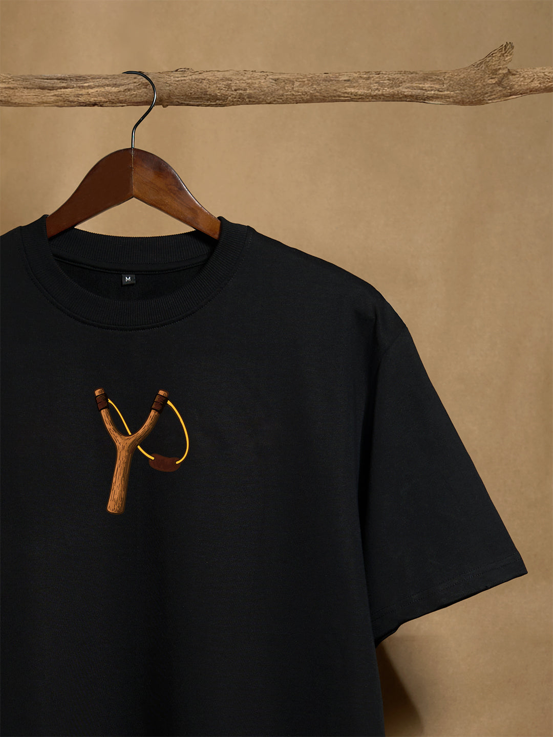 Slingshot / Kavana Black Oversize T-shirt 240GSM 100% Combed Cotton - Peyth
