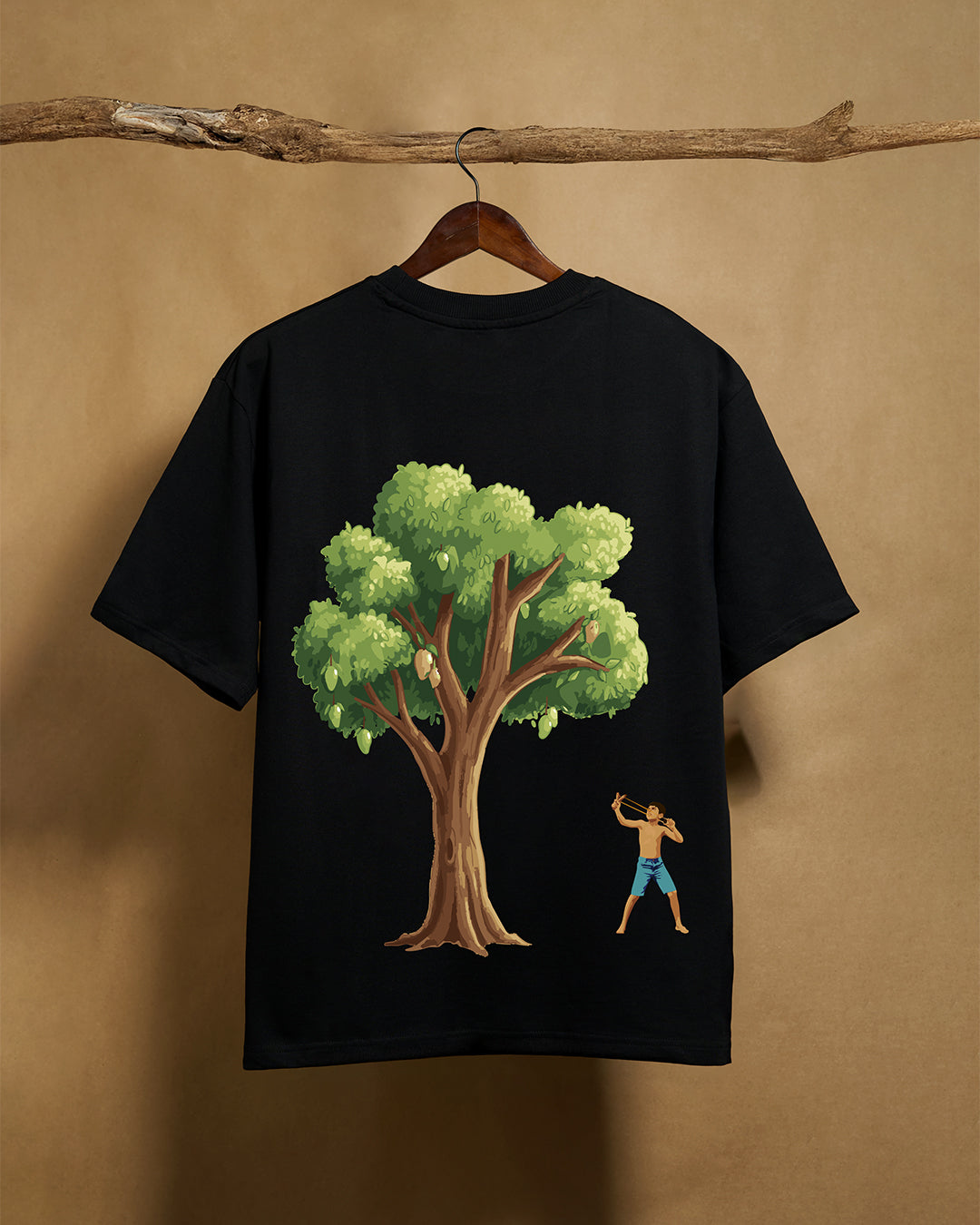 Slingshot / Kavana Black Oversize T-shirt 240GSM 100% Combed Cotton - Peyth