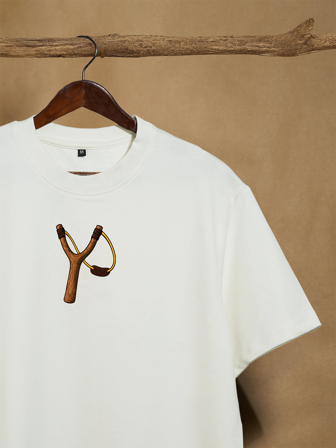 Slingshot / Kavana White Oversize T-shirt 240GSM 100% Combed Cotton - Peyth