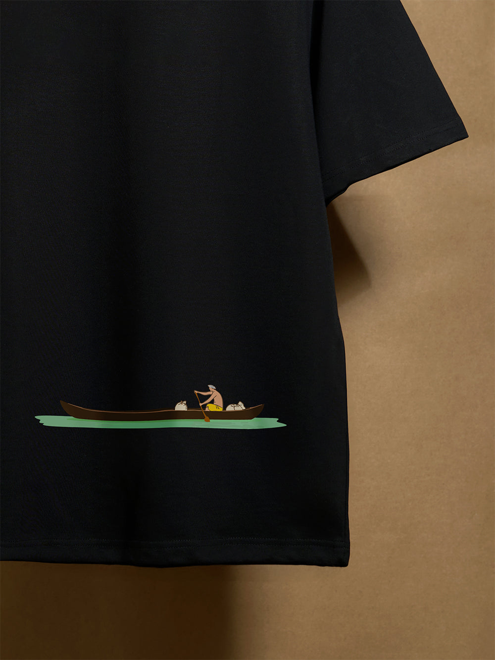 Vanji Black 100% Combed Cotton Oversized T-Shirt
