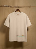 Vanji Beige 100% Combed Cotton Oversized T-Shirt - Peyth